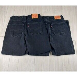 Lot of 2 Levi’s 550 Jeans Relaxed Fit Mens 32X30 Black Denim